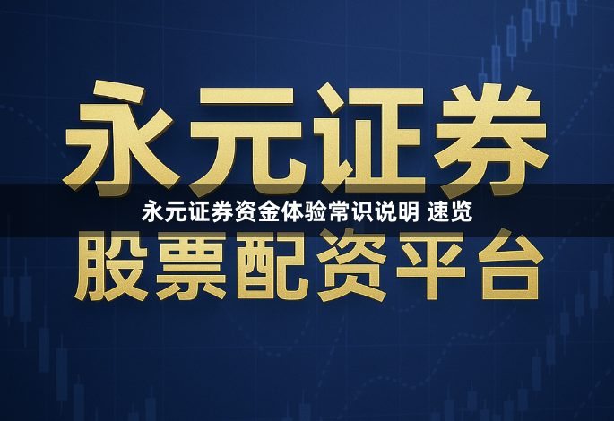 永元证券资金体验常识说明 速览