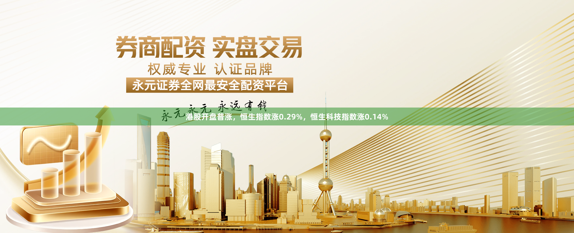 港股开盘普涨，恒生指数涨0.29%，恒生科技指数涨0.14%